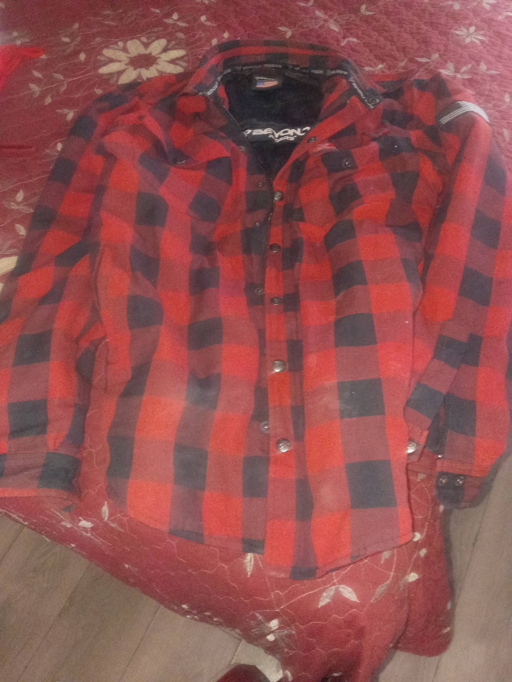 Riders by Lee Red and Black Plaid Button-Down Rider Jacket